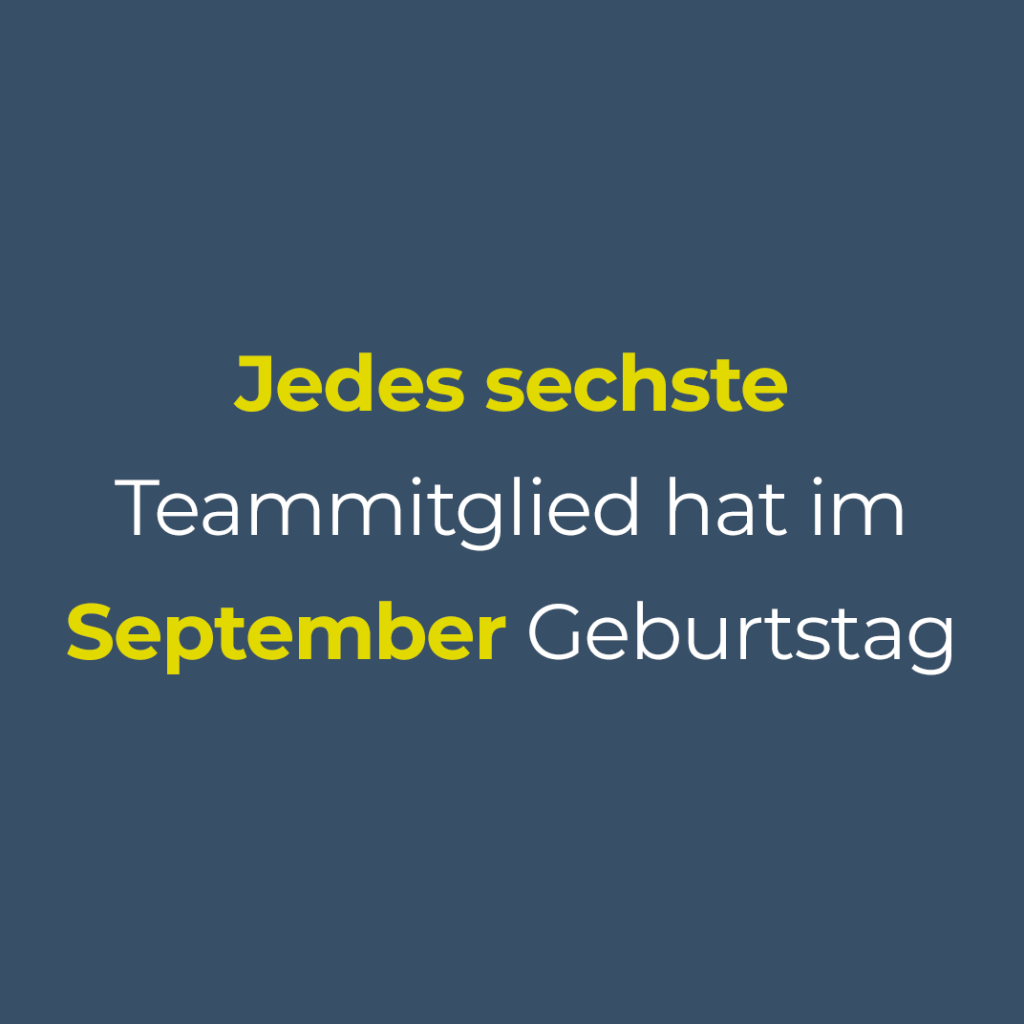 Jedes sechste Teammitglied hat im September Geburtstag