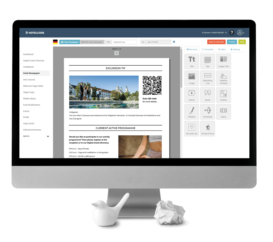 Hotel Newspaper - online editor by Hotelcore