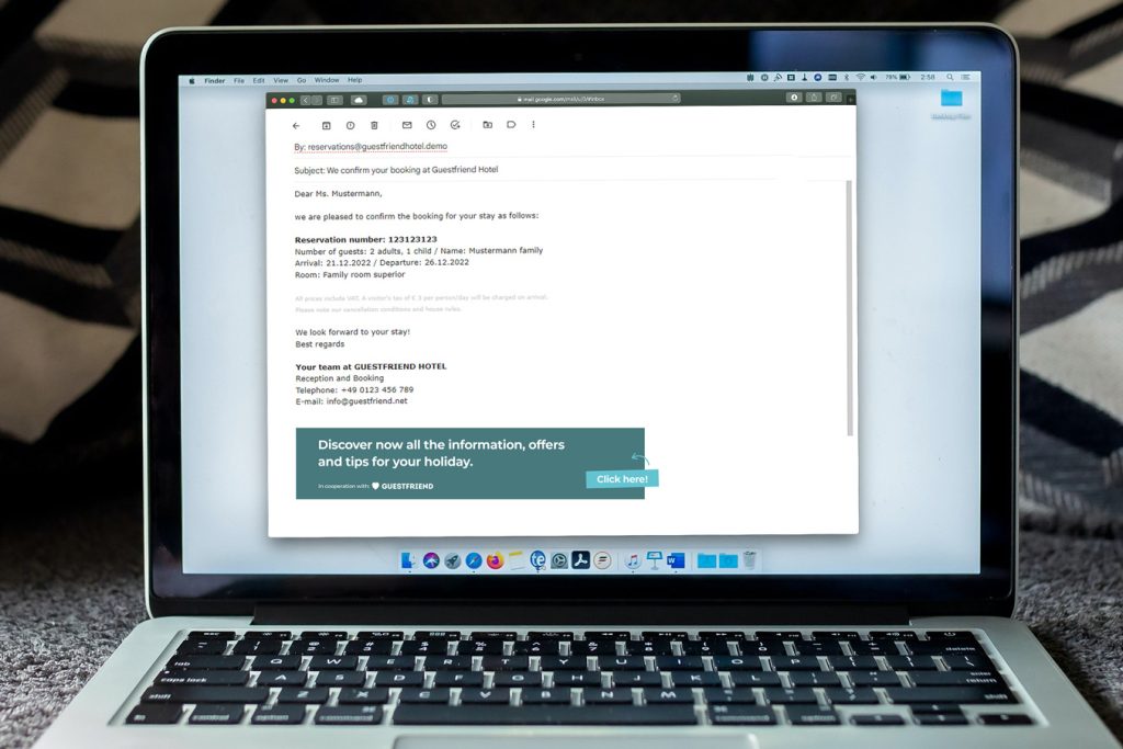 booking-confirmation-laptop-banner-Digital-Guest-DirectoryHotelcore-Gastfreund-GmbH